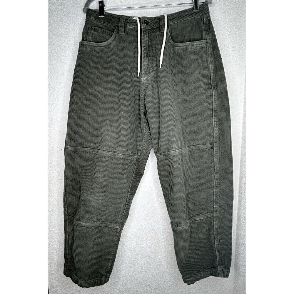 Monet Skateboard Pants Mens 28 Baggy Green Corduroy Cropped Carpenter Flaws